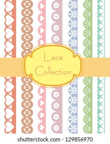 straight lace collection. vector illustration