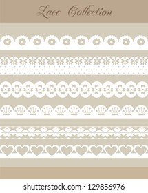 straight lace collection. vector illustration