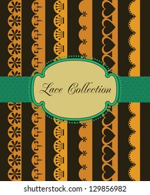 straight lace collection. vector illustration