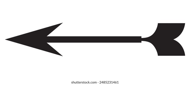 Straight left pointing arrow icon. Simple long vector arrow illustration.