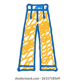 straight leg pants apparel doodle icon sketch vector. straight leg pants apparel sign. isolated symbol illustration