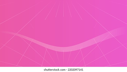 línea recta y patrón de onda curva sobre fondo rosado púrpura. Ilustración vectorial plana.