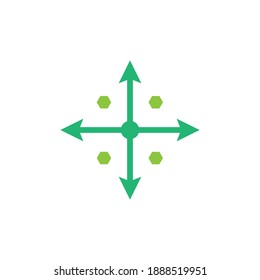 Icono de flecha de dirección de línea recta ilustración de diseño vectorial