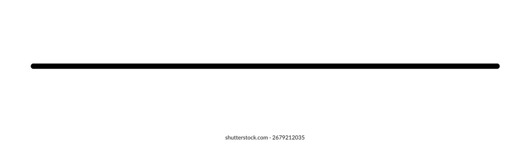 Línea recta, divisor de línea negra Horizontal recta, elemento de borde de Vector minimalista, diseño geométrico simple aislado sobre fondo blanco