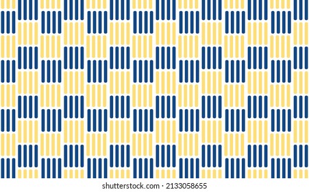 Patrón de línea recta en colores azul y amarillo. Diseño de patrones minimalistas