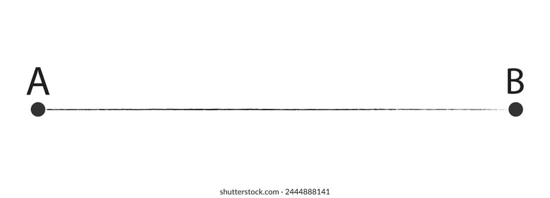 Straight line with point on start and arrow on finish. Symbol of direction, aim, target, path, easy challenge, fast way, ideal plan isolated on white background. EPS FILE 83.