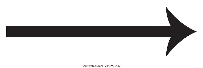 Línea recta con punto en el inicio y flecha en el final. Símbolo de dirección, puntería, objetivo, camino, desafío fácil, vía rápida, Plan ideal aislado sobre fondo blanco. Ilustración gráfica de Vector