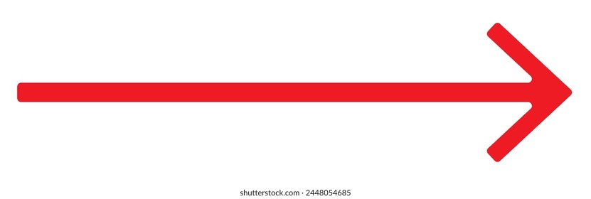 Straight line with point on start and arrow on finish. Symbol of direction, aim, target, path, easy challenge, fast way, ideal plan isolated on white background. Vector graphic illustration