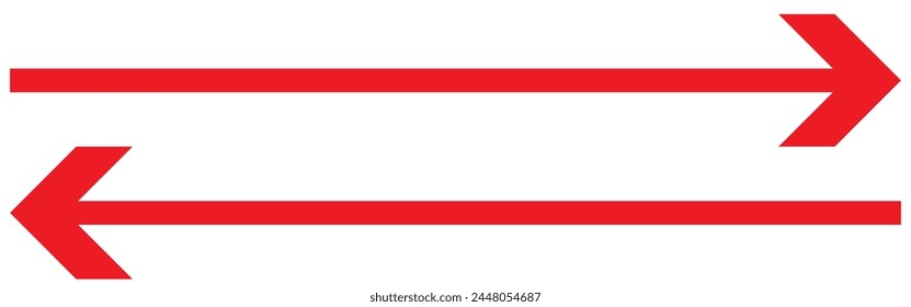 Straight line with point on start and arrow on finish. Symbol of direction, aim, target, path, easy challenge, fast way, ideal plan isolated on white background. Vector graphic illustration