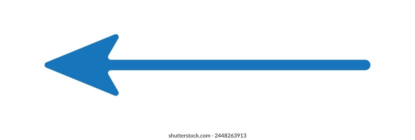 Línea recta con punto en el inicio y flecha en el final. Símbolo de dirección, puntería, objetivo, camino, desafío fácil, vía rápida, Plan ideal aislado sobre fondo blanco. Ilustración gráfica de Vector