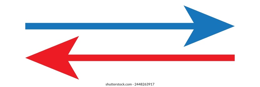 Straight line with point on start and arrow on finish. Symbol of direction, aim, target, path, easy challenge, fast way, ideal plan isolated on white background. Vector graphic illustration