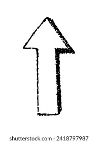 A straight line pointing up, vector illustration in doodle style and sketch technique, dotwork, tattoo, sticker for design and decoration, black dots on a white background
