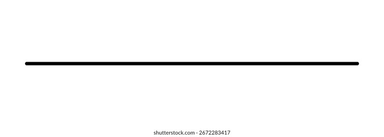 Línea recta, simple trazo de pincel de la pluma Ilustración vectorial aislada