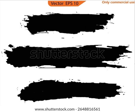 Straight Line Vector Brush Strokes – Hand-Drawn Black Stripes, Grunge Smears, Calligraphy Brushstroke Set, and Sketch Text Boxes
