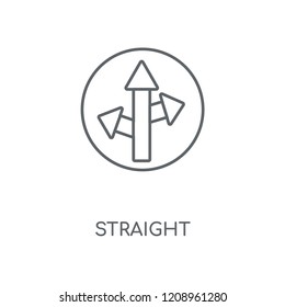 Straight linear icon. Straight concept stroke symbol design. Thin graphic elements vector illustration, outline pattern on a white background, eps 10.