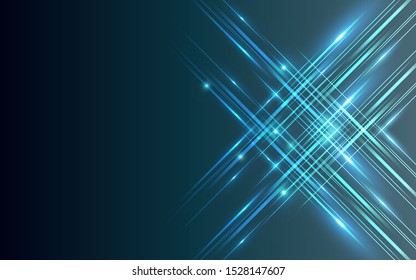 Straight lines abstract technology blue shiny light background for design.