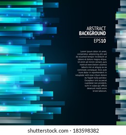 Straight lines abstract vector background. Dark backdrop. Lighting effect.