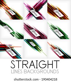 Straight lines abstract vector background collection. For brochure, presentation, web background, print production