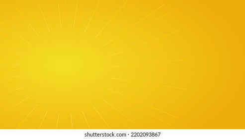 straight lines aligned radially circle on a yellow background. Flat vector illustration.