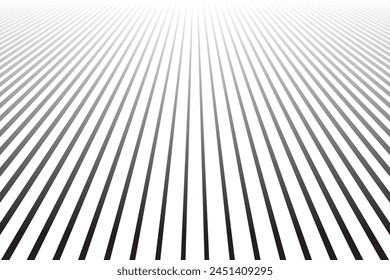 Straight Lines in Diminishing Perspective. Abstract Textured Background. Vector Art.