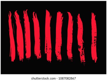 Straight Lines of Paint Brush Strokes in Grunge Style