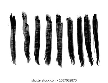 Straight Lines of Paint Brush Strokes in Grunge Style