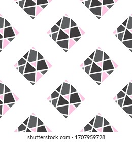 Straight lines seamless pattern. Mosaic background. Multicolor design of tiles, paper. Vector illustration