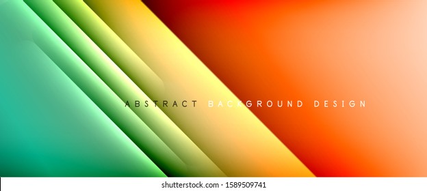 Linhas retas com sombras e luz no plano de fundo gradiente. Fundo abstrato do gradiente de cor do fluido simples da moda com efeito de linha de sombra reta dinâmica. Ilustração De Vetor Para Papel De Parede, Faixa