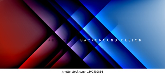 Linhas retas com sombras e luz no plano de fundo gradiente. Fundo abstrato do gradiente de cor do fluido simples da moda com efeito de linha de sombra reta dinâmica. Ilustração De Vetor Para Papel De Parede, Faixa