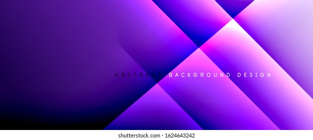 Gerade Linien mit Schatten und Licht auf Farbverlauf-Hintergrund. Trendy, einfache Farbverlauf-Abstrakte Hintergrund mit dynamischem, gerade Schattenzeileneffekt. Vektorgrafik für Bildschirmhintergrund, Banner
