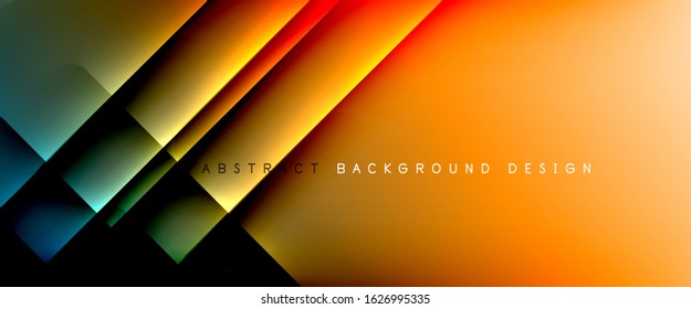 Líneas rectas con sombras y luz sobre el fondo del degradado. Fondo abstracto de degradado de color simple y moderno con efecto de línea de sombra recta dinámica. Ilustración De Vectores Para Papel De Fondo De Pantalla, Banner