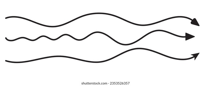 Straight long arrow. Black straight long arrows vector isolated illustration.