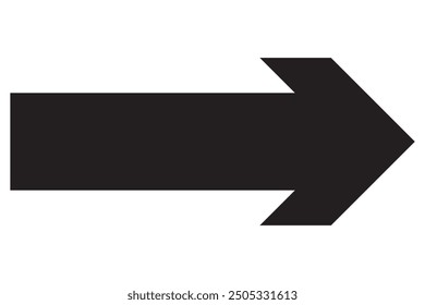Straight long arrow. Black arrow pointing right.
