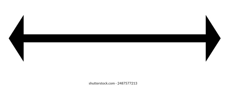 Straight long arrow icon. Vector illustration of a black arrow pointing both sides, right and left. vector icon design eps 10