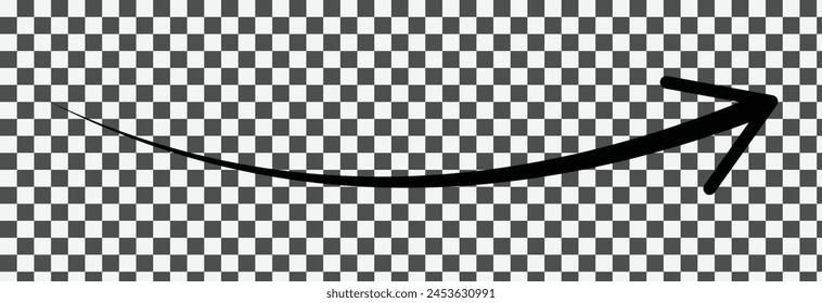Straight long arrow, left thin line, black cursor, horizontal element, thick pointer vector icon isolated on background. Simple illustration .