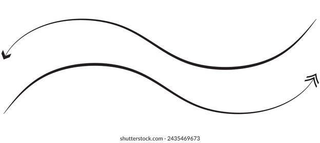 Flecha recta larga, línea fina derecha, cursor negro, elemento horizontal, puntero grueso icono vectorial aislado sobre fondo blanco. flecha recta, icono, ilustración vectorial eps10. Flecha larga de garabato