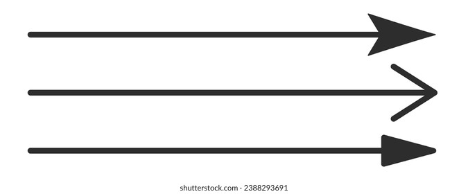 Straight long Pfeil set Vektorsymbol 
