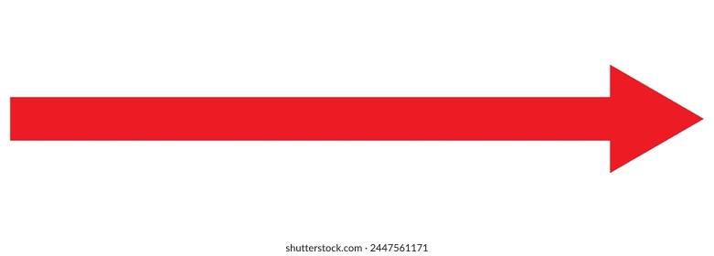 Straight long arrow vector icon.  arrow icon isolated on white background.