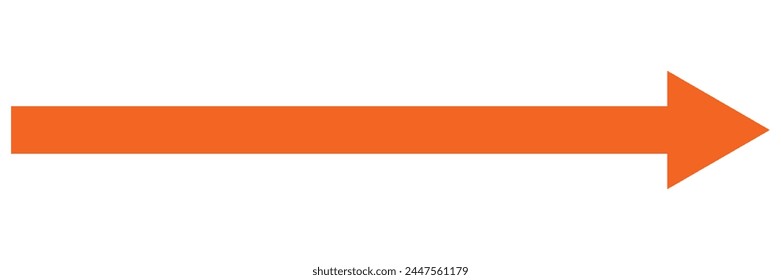 Straight long arrow vector icon.  arrow icon isolated on white background.