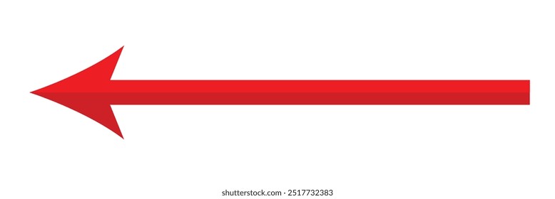 Straight long arrow vector icon. arrow icon isolated on white background.