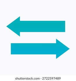 Straight Long Arrow Vector Icon Set. Long Arrows Left And Right In Solid Style. Long Arrow Symbol, Icon Design. Gradient Solid Icon. 