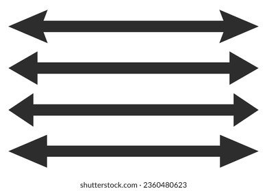 Straight long double vector arrow icon set
