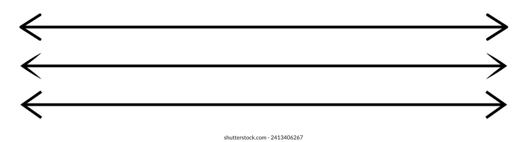 Straight long double vector arrow set	