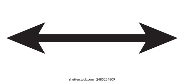 Straight long double vector arrow icon. Two side arrow symbol.