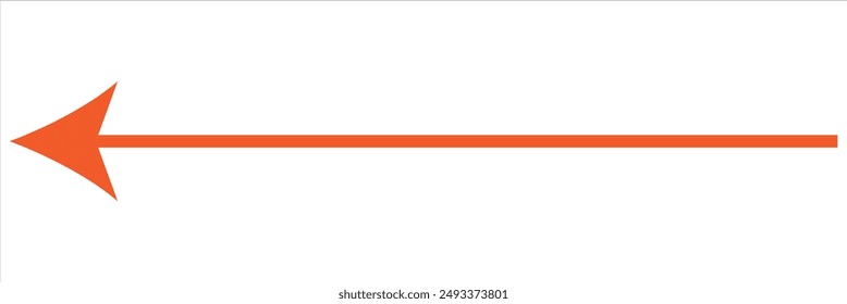 Straight long double vector arrow. Horizontal long straight arrow with two left and right pointers. Black width symbol isolated on white background