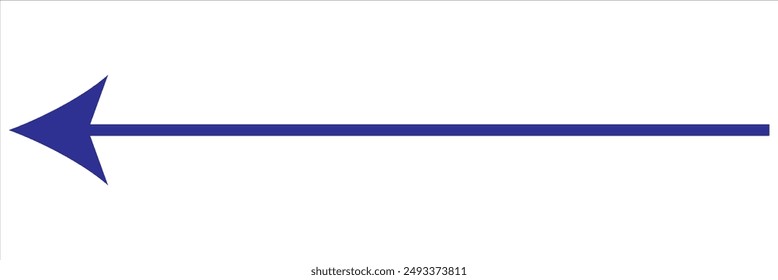 Straight long double vector arrow. Horizontal long straight arrow with two left and right pointers. Black width symbol isolated on white background