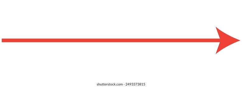 Straight long double vector arrow. Horizontal long straight arrow with two left and right pointers. Black width symbol isolated on white background