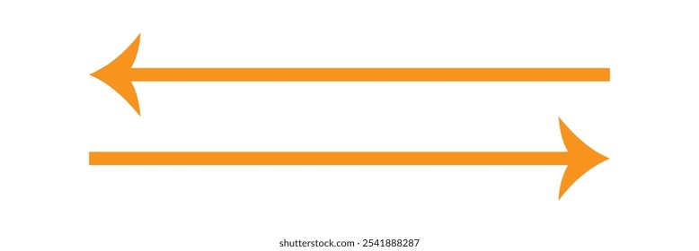 Flecha de Vector doble larga recta. Horizontal flecha recta larga con dos punteros izquierdo y derecho. Símbolo de ancho negro aislado sobre fondo blanco