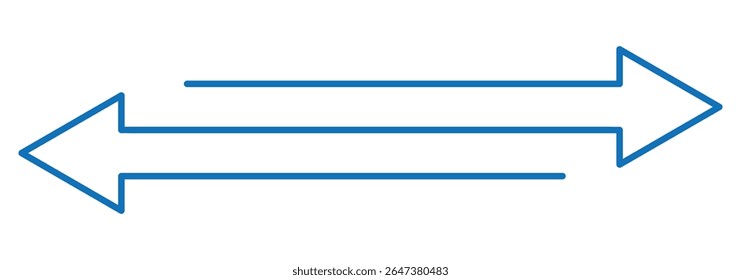 Straight long double vector arrow. Double arrow icon. Dual sign. Vector illustration - Powered by Shutterstock - Get 15% off with code: PIKWIZARD15