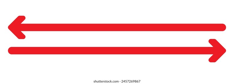 Straight long horizontal arrow icon. Long arrows icon set. Vector set of trendy long arrows left and right in flat style. 11:11